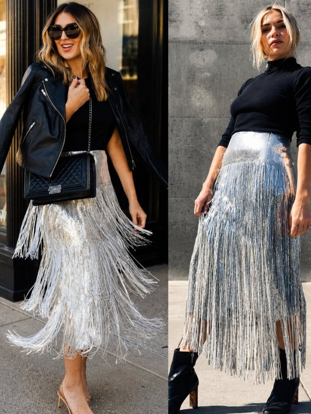 🖤💥UBER STUNNING!🖤💥Roaring 20s Vibe Tatiana Fringed Sequin Skirt in Silver